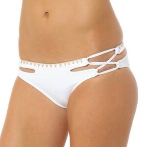O’Neill Carmen notch bikini bottoms white womens beach surf boho medium